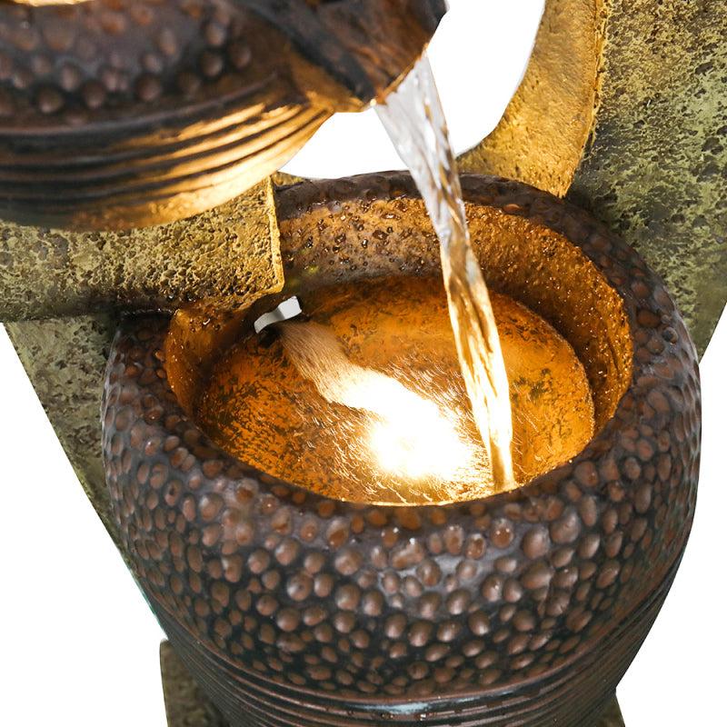 40inches Tall Modern Outdoor Garden Fountain with Contemporary Design for Garden, Patio Decor