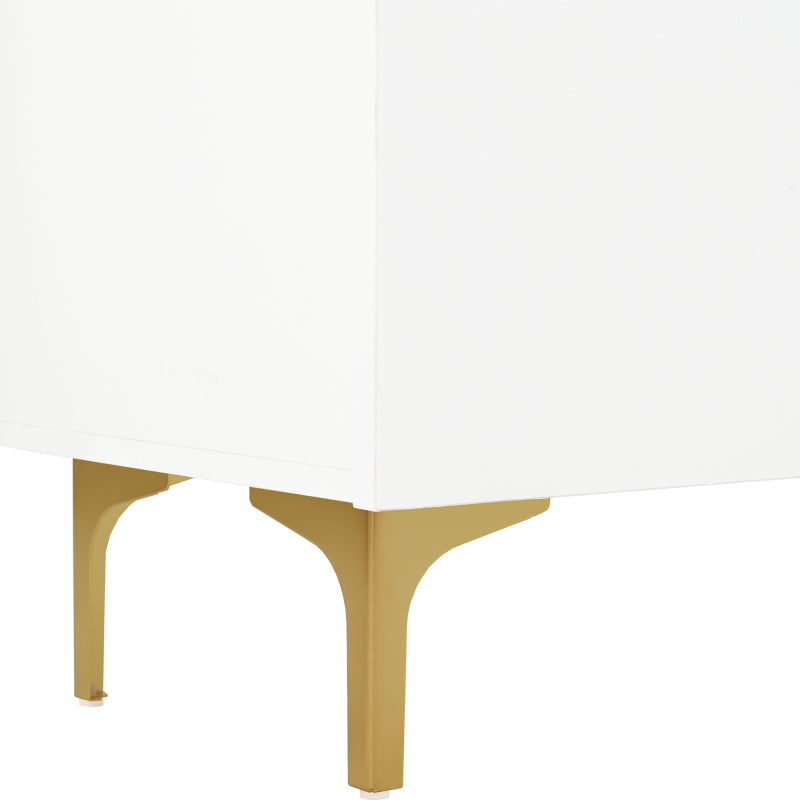 Elegantes 4-Tür Sideboard, Modernes Design, Grifflos, Viel Stauraum, Weiß