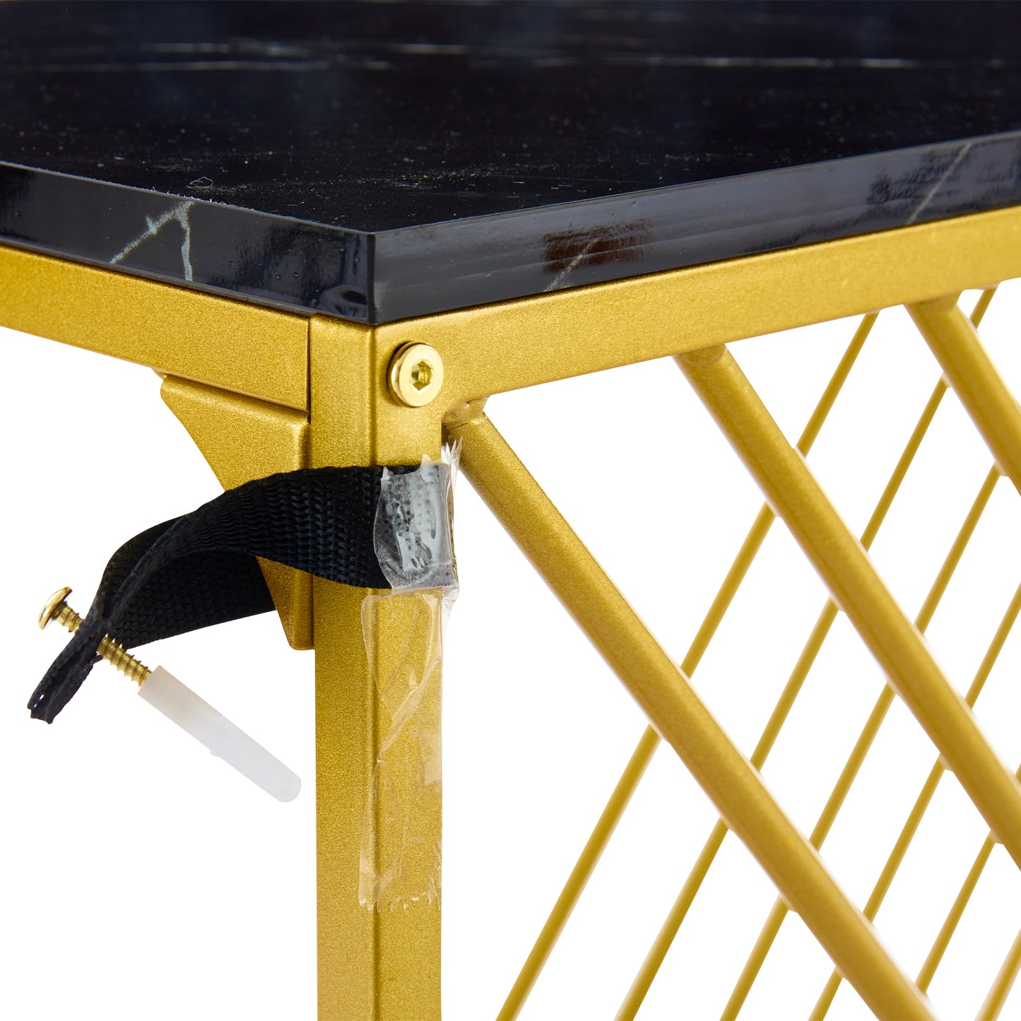 MDF Hochglanz Tisch für den Eingangsbereich, Konsolentisch, Flurtisch, mit goldenem Fuß