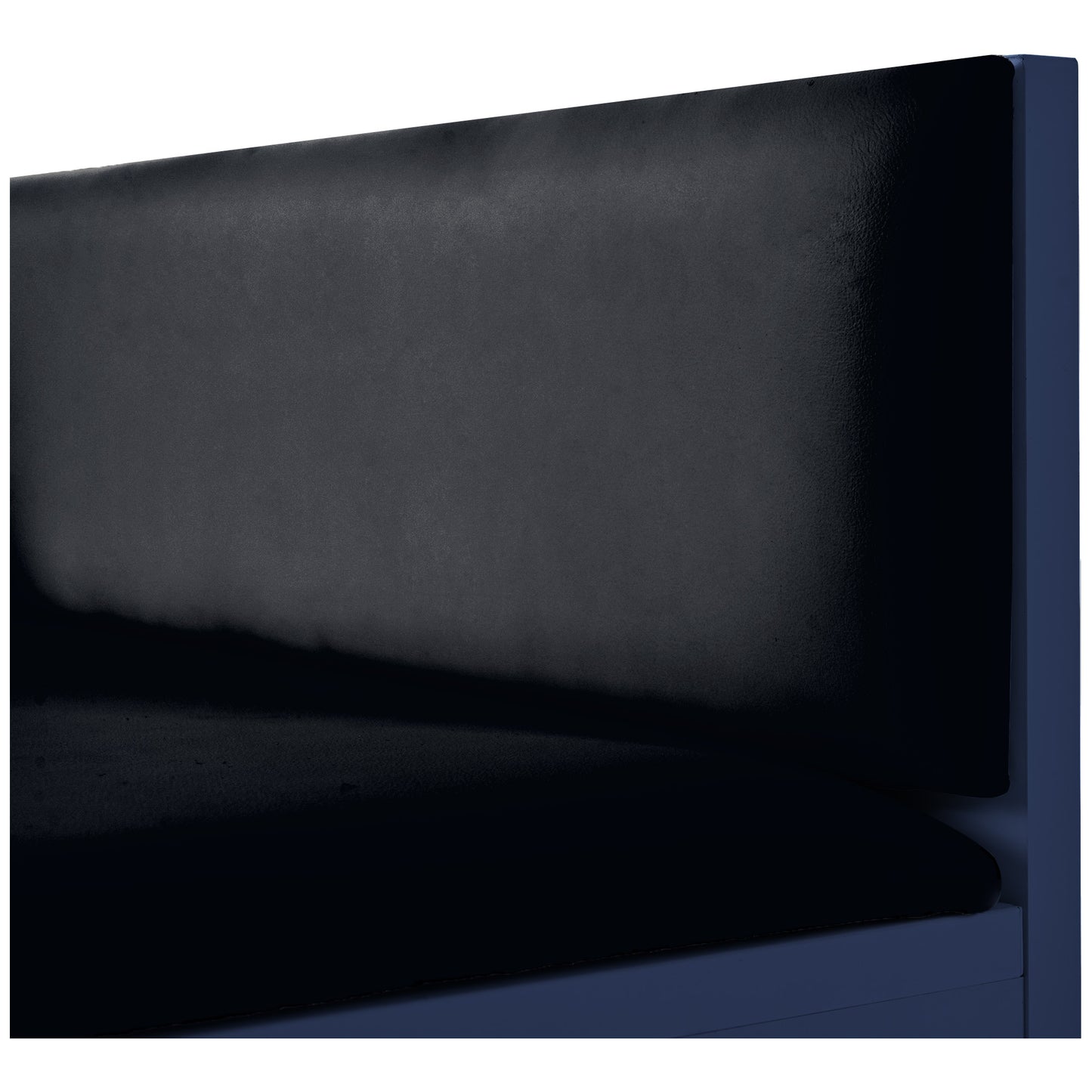 Moderne luxuriöse Schuhtruhe in Blau mit Stauraum, gepolsterter Sitzbank und Rückenlehne, Perfekt für den Eingangsbereich