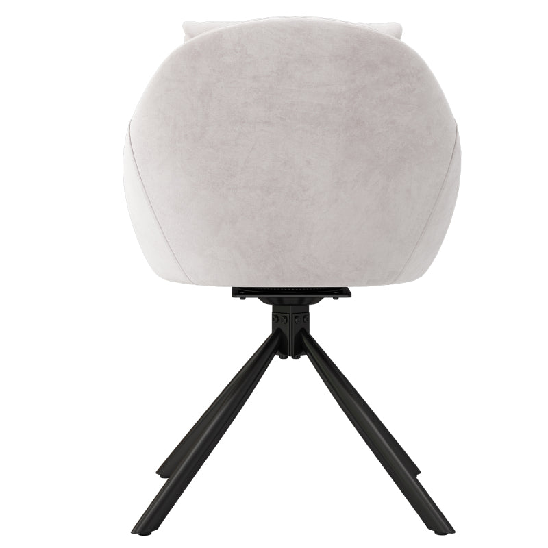 Moderner beiger Samtstuhl, 2er set, stilvoller und bequemer drehbarer Esszimmerstuhl, grau