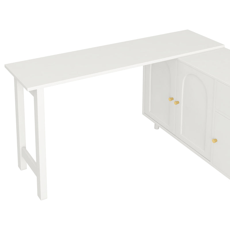 Multifunktionaler 2 in 1 Schreibtisch und Sideboard – 360° drehbar, 3 Türen 1 Schublade, Eckschreibtisch, Frisiertisch, Schreibtisch,Sideboard