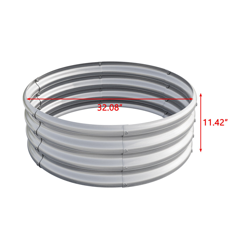 Verzinkt erhöhte Gartenbett, Pflanzer erhöhte Gartenbetten im Freien, Runde Freiheit erhöhte Gartenbetten für Gartenbau Gemüse, Früchte, Blumen, Silber