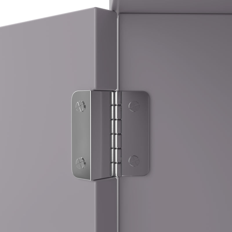 36.5 x 24.5 x 170cmDreieckiger Badezimmerschrank, feuchtigkeitsbeständiger Lack, drei offene Ablagefächer, Doppeltüren, verstellbare Einlegeböden, platzsparend, Grau