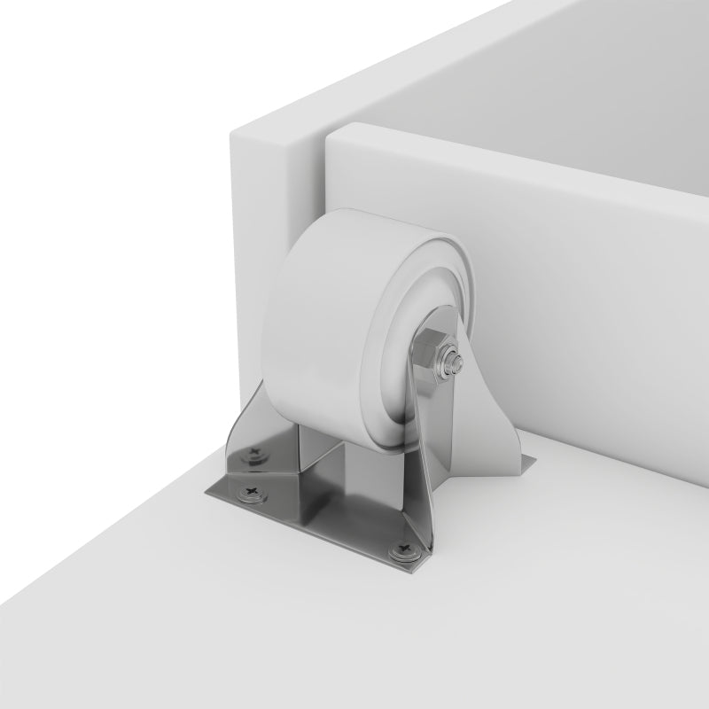 Aktenschrank auf Rollen - mit Fächern und Schubladen, Aktenschrank aus Holz, links-rechts tauschbar, Einzelschrank voll ausziehbar, White