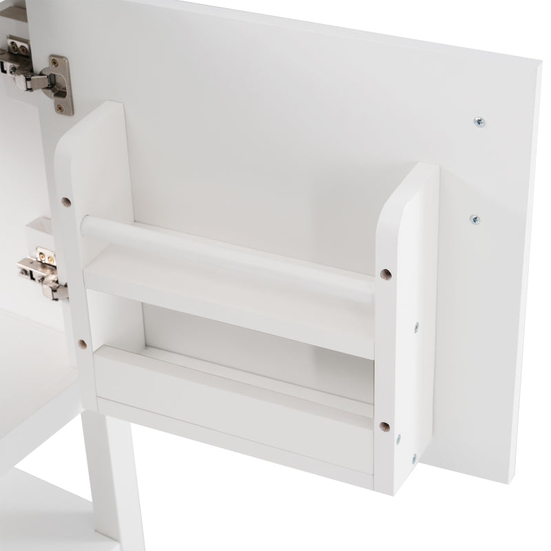 Badmöbel Einzelwaschtisch,Waschtischunterschrank 60 cm mit Keramikwaschbecken,mit Ablage,weiß