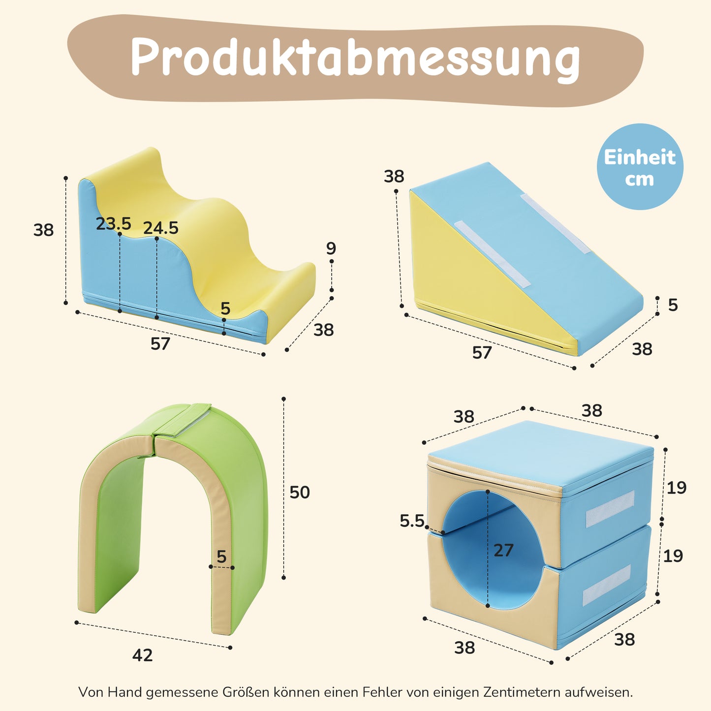 Erlebe Abenteuer mit den Riesigen, Bunten 6-in-1 Schaumstoff-Bausteinen: Kreatives Spielen, Krabbeln durch Bögen und Rutschen