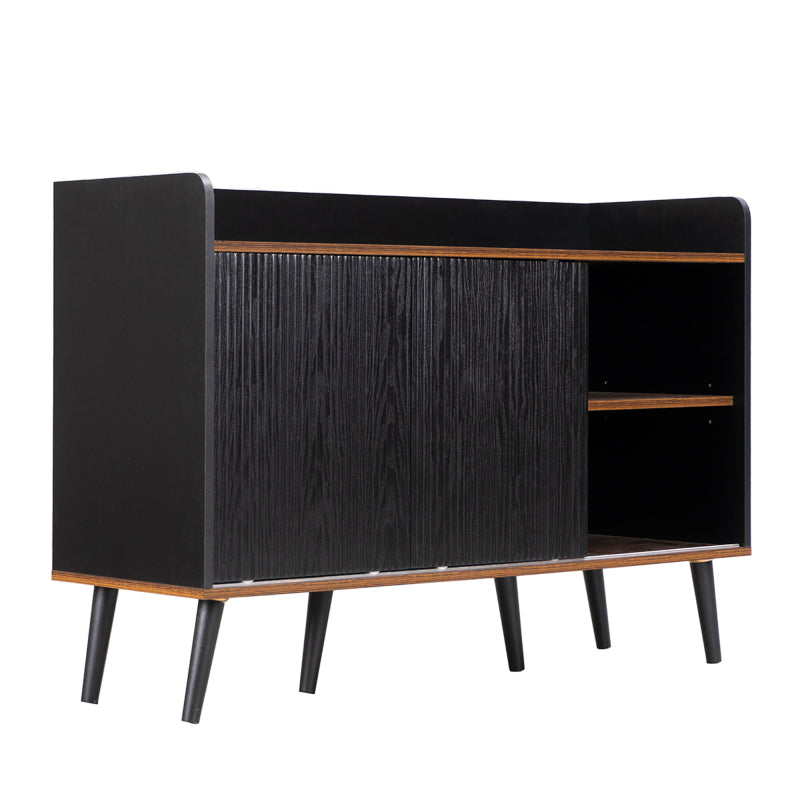 Sideboard mit drei Schubladen, exquisite Maserung. Sideboard für Schlafzimmer und Wohnzimmer, Moderne Holzfarbe-Sideboard mit Stauraumregalen. H80/L117,5/T40 cm