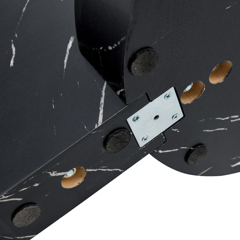 Moderner minimalistischer gehärteter Glas-Couchtisch, mehrschichtiges Design, mit schwarzen Textur-Aufklebern