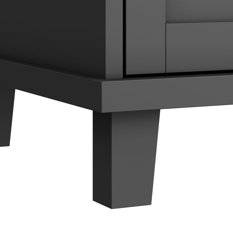 Speisewagen (134 x 46 x 92 cm), moderner und einfacher schwarzer Speisewagen, Schubladen-Aufbewahrungsschrank-Kombination, mobiles und festes Dual-Use-Design, geeignet für Heimküchen