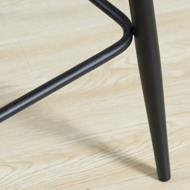 barhocker 2er-Set für Küche, modernes Design mit Samtbezug und Stahlbeinen, rutschfeste Fußkappen, bis 120 kg, Grau