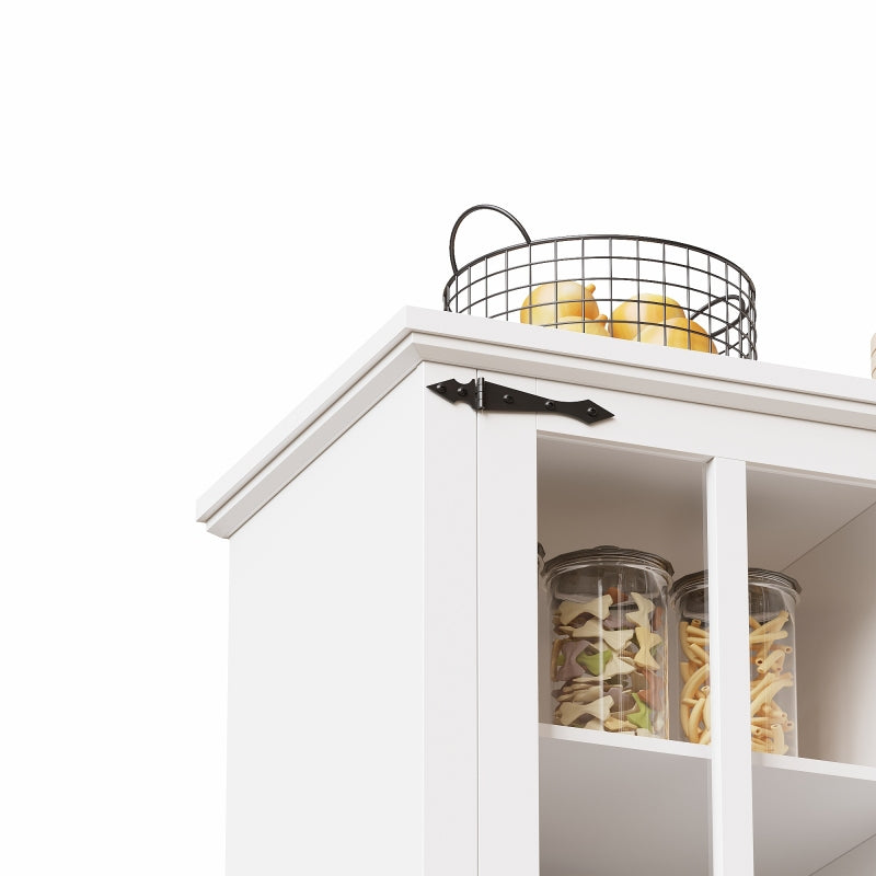 Küchenschrank(105×38.4×180cm), Hochschrank Küchenbuffet, Sideboard mit LED-Beleuchtung,Variable Lichtfarben, weiß