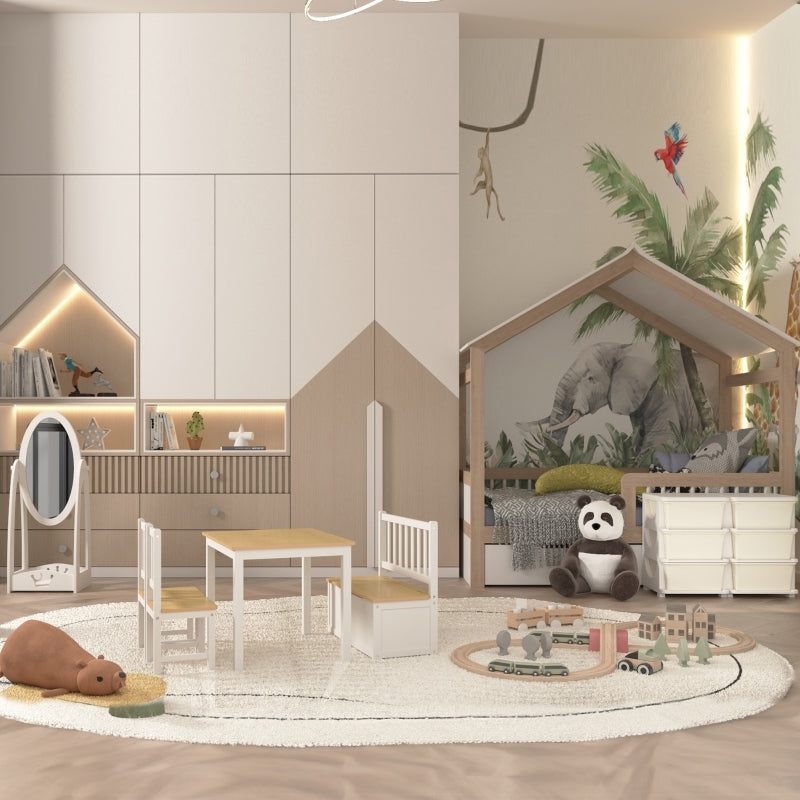 Aufbewahrungsbox Kunststoff, 6 Schubladen, Spielzeug Organizer, kleiner Schubladenschrank für Kinder, Cremeweiß