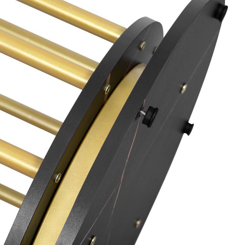 Runder Esstisch mit Marmoroptik Modernes Design mit Metallgestell, Schwarz+Gold