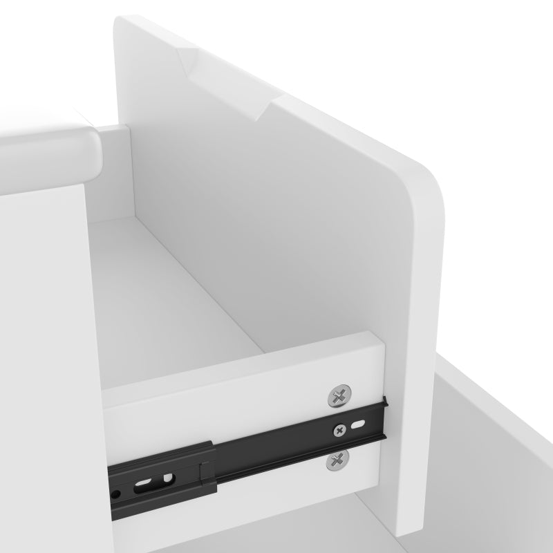 60x46x50cm Wandhängend Badezimmerschränke, komplett lackiert, LED-Radarsensor-Beleuchtung, zwei Schubladen, leise Gleitschienen, Waschtisch,integriertes Waschbecken, weiß