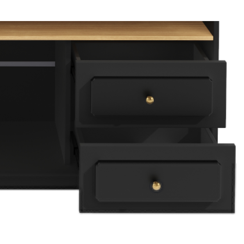 Hochtisch Kücheninsel Bistro Table (125-181×39×104.5cm) , 360° drehbare Essbar, Schwarz