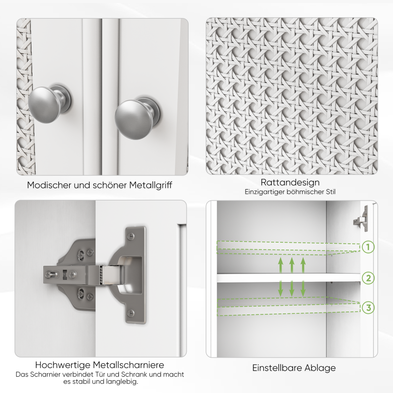 Bodenstehendes Badezimmerschrank, unabhängiger moderner Badezimmerschrank, Weiß