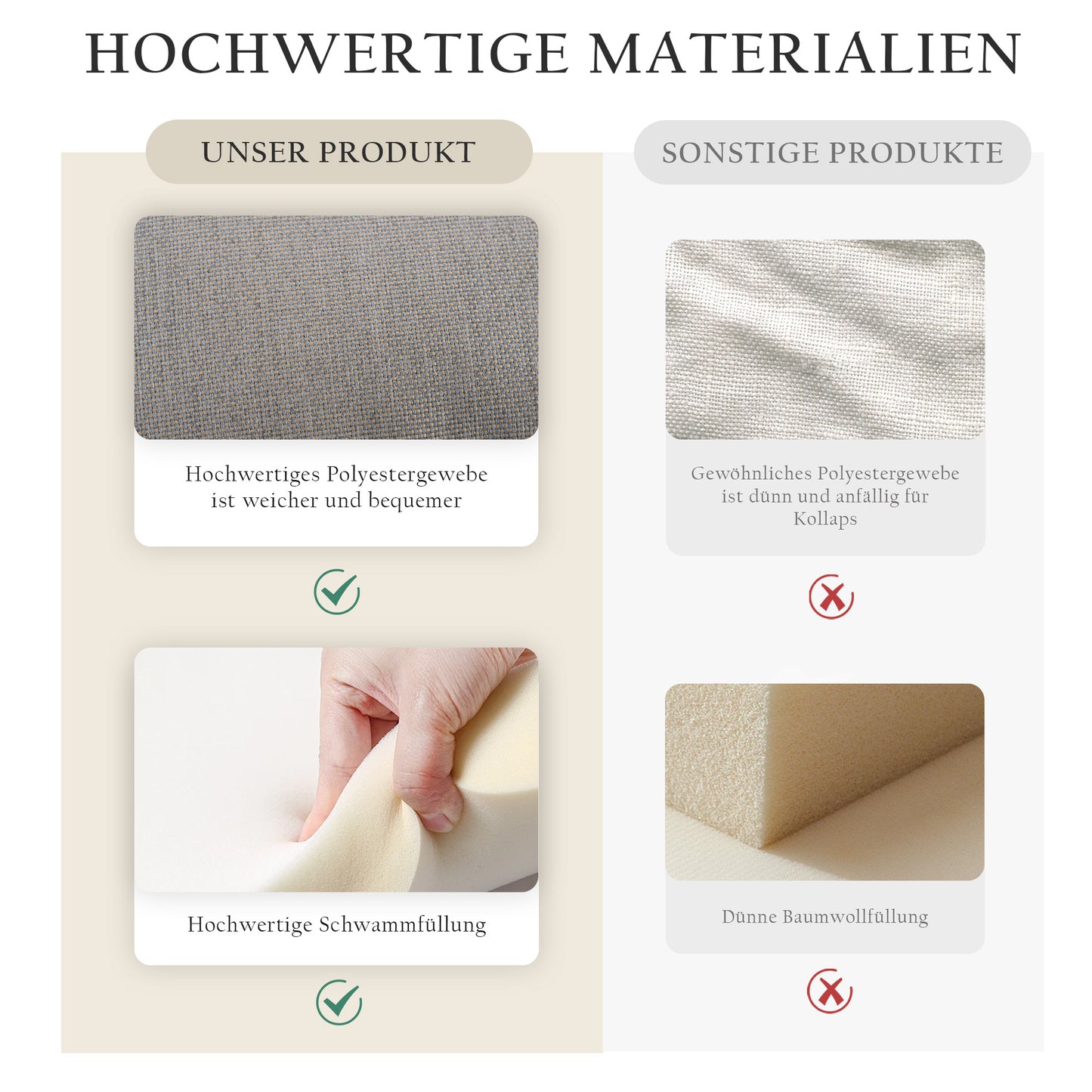 Garten-Lounge-Set mit verzinktem Eisenrahmen, Gartenmöbel-Set aus Seil, Lounge-Set aus khakifarbenem Seil mit Sitzkissen, verstellbaren Füßen, glatter Glasplatte, 4er-Set, inklusive aller Kissen