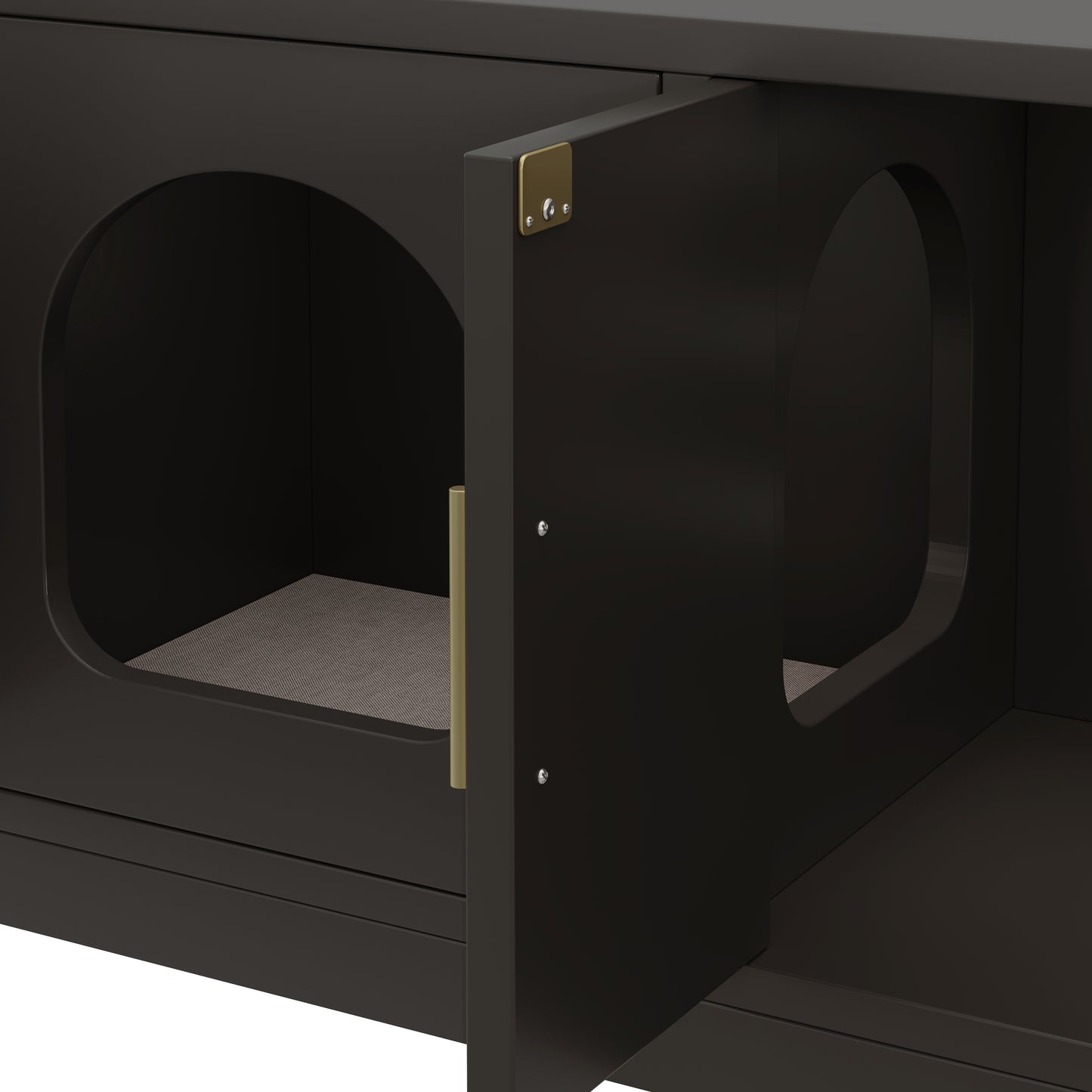 Versteckter Katzenschrank 140x40x45,5cm - 4-in-1 Katzenmöbel & Schuhbank, Katzentoilettenschrank mit Belüftung & Kratzmatte, Schwarz