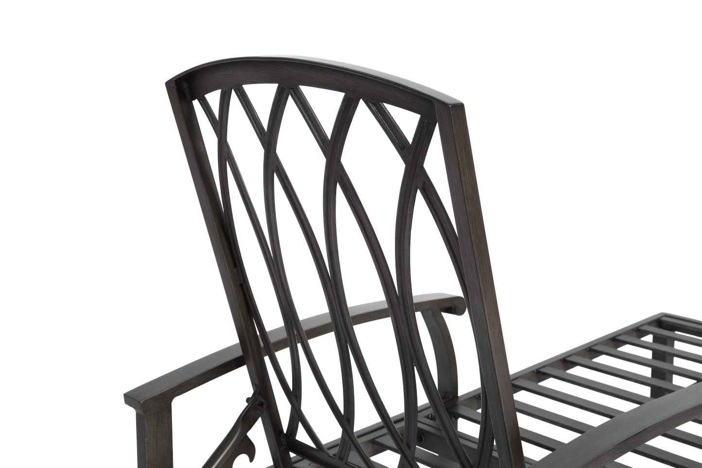 Lounge Patio Chair with Cotton Cushion, Adjustable Reclining Rust-Resistant Aluminum Poolside Chaise Lounge Furniture, Waterproof Grey Cushion (1pc)