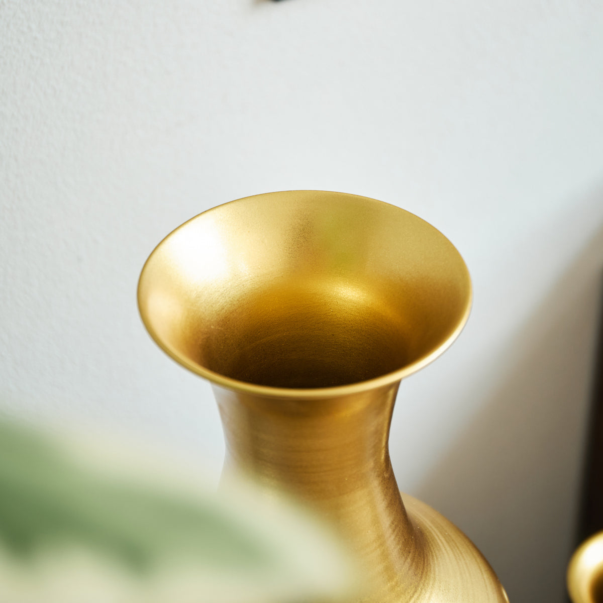 3er Set Bodenvase Gold mit Weißen Punkten, Metall, Vintage, 83/66/50 cm hoch