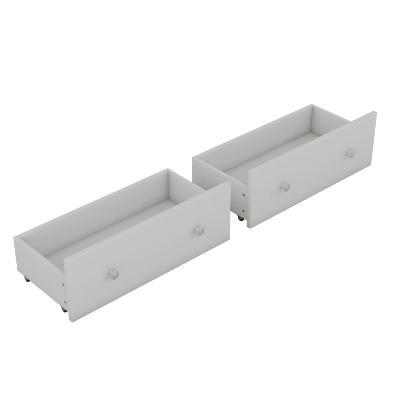 160*200cm Doppelbett, Kingsize-Plattformbett mit zwei Schubladen am Fußende des Bettes, Kopfteil mit Stauraum, Grau