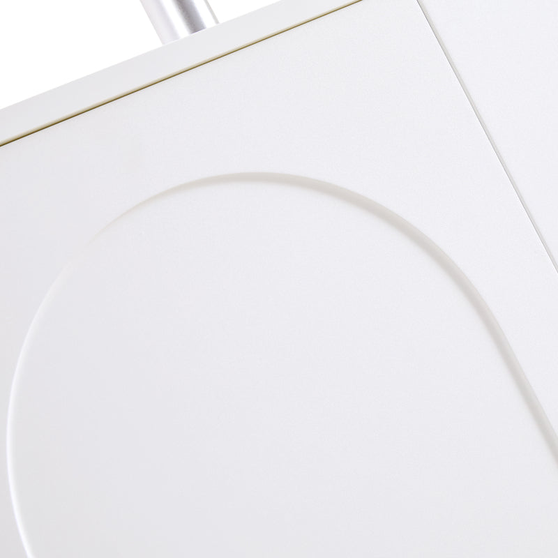 Kommode/Sideboard/Schuhschrank mit Metallgriffen, 1 Schublade und 3 Türen, auf Metallfüßen, Weiß. Maße: B120 × H92 × T35 cm