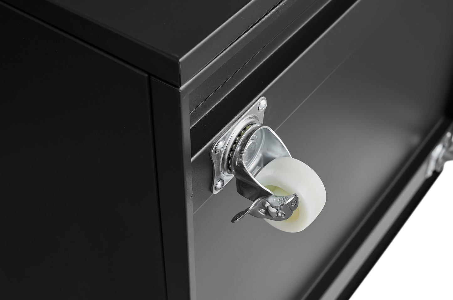 Metal Printer Stand with Storage Mobile Printer Tables for Small Spaces with Door Adjustable Shelf File Cabinet on Wheels for Home Office (Black)