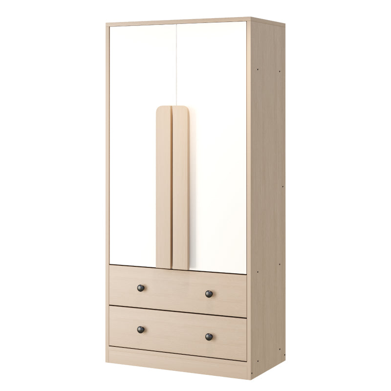 Kleiderschrank 70*40*170cm, Doppeltüren-Design, mit Schubladen und Ablagefächern, holzfarbe+weiß