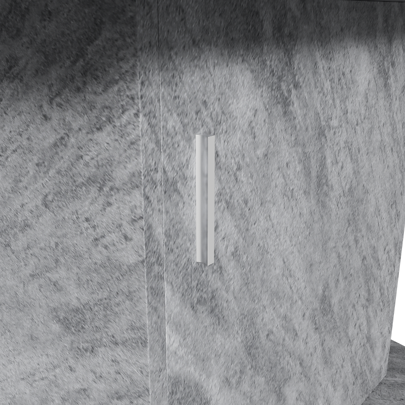 Ausziehbarer ovaler Esstisch, L110/130*W70*H75cm, Betonoptik+silberner Griff