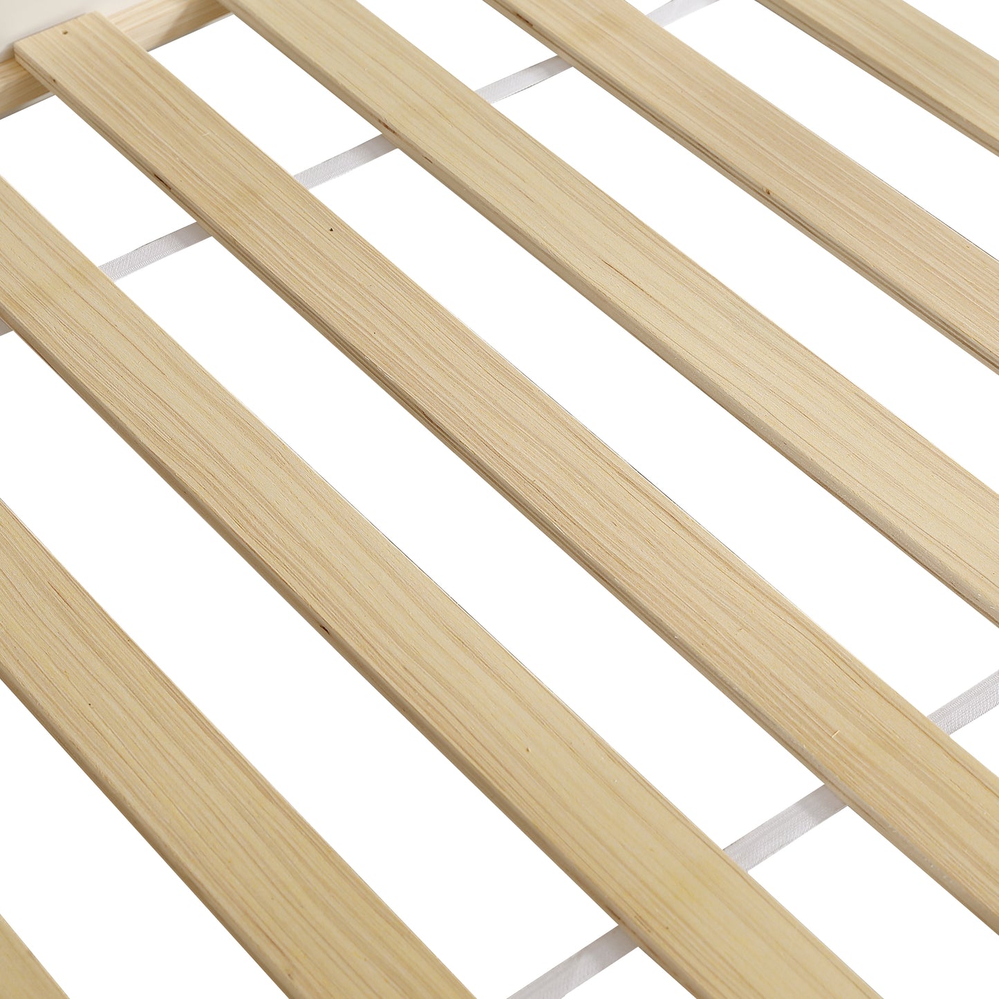 Etagenbett, Kinderbett mit Fallschutz und Gitter, mit 4-stufiger Leiter, 6 offenen Regalen, Kleiderschrank seitlich, Reichlich Stauraum, Kiefer+PB, Weiß+Natur, 90x200cm