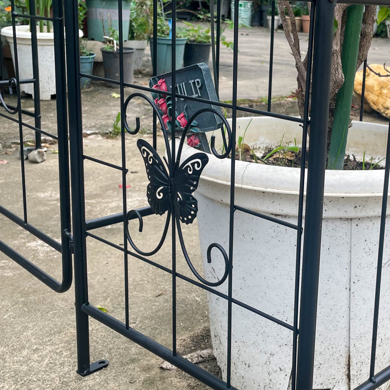 Gartenbogen Arbor Trellis für Kletterpflanzen mit Tor, langlebige Metall Gartenbogen Outdoor Hochzeitsbogen, für Hochzeitszeremonie Party Pflanze Klettern Rose Reben Rasen Innenhof Schwarz, 7,15 Fuß