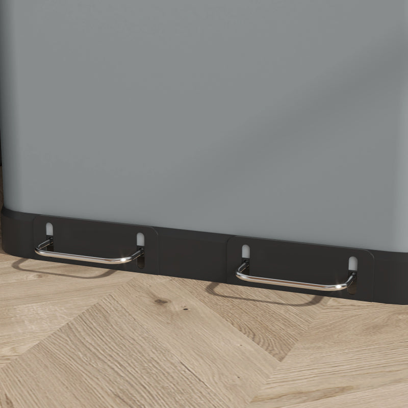 Mülleimer 2x30L Treteimer Kosmetikeimer mit Deckel und Fußpedal, Metall Müllbehälter mit Inneneimer für Wohnzimmer und Büro