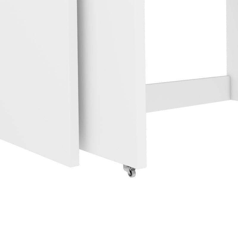 Regalschreibtisch + Kommode-2-in-1 Kompaktschreibtisch, ausziehbar, mit Rollen ausgestattet, flexibel kombinierbar, Faltbarer Schreibtisch