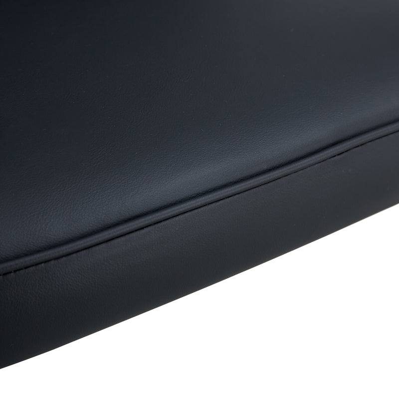 2-Stück-Paket-Stuhl, moderner schwarzer Stuhl mit PU-Leder-Rückenpolster und schwarzen Metallbeinen