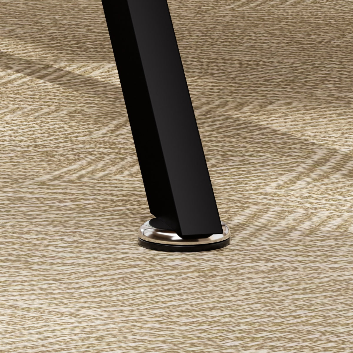 Esstisch Rund 90 cm (Vintagebraun-Schwarz), Küchentisch mit Metallbeinen, Industrial Design