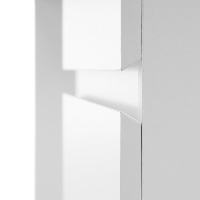 Schreibtisch mit 5 Schubladen,Frisiertisch, Funktion von Aufbewahrung, für Schlafzimmer , E1-Spanplatte, weiß+oak