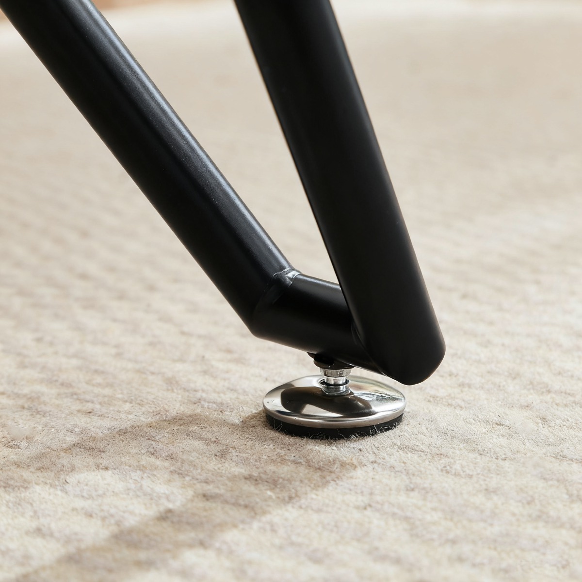 Esstisch Rund 90 cm Schwarz, Glastisch mit Gehärtetem Glas & Metallbeinen, Modernes Design