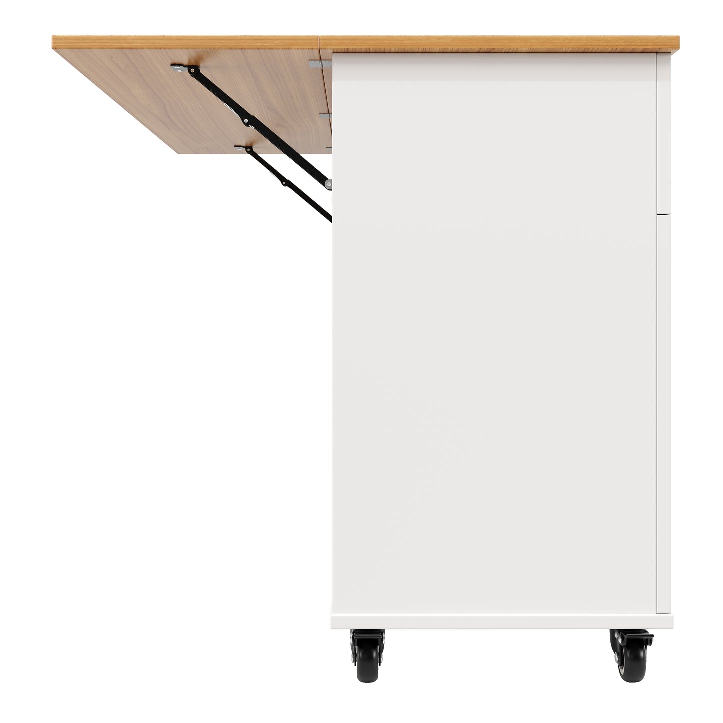 Moderne Kücheninsel, Küchenschrank, buffetschrank, Speisewagen mit Holzmaserung, buffetschrank, Multifunktionale Esstisch mit Speicherraum, Speisewagen mit Stretchfunktionsschränken, weiß