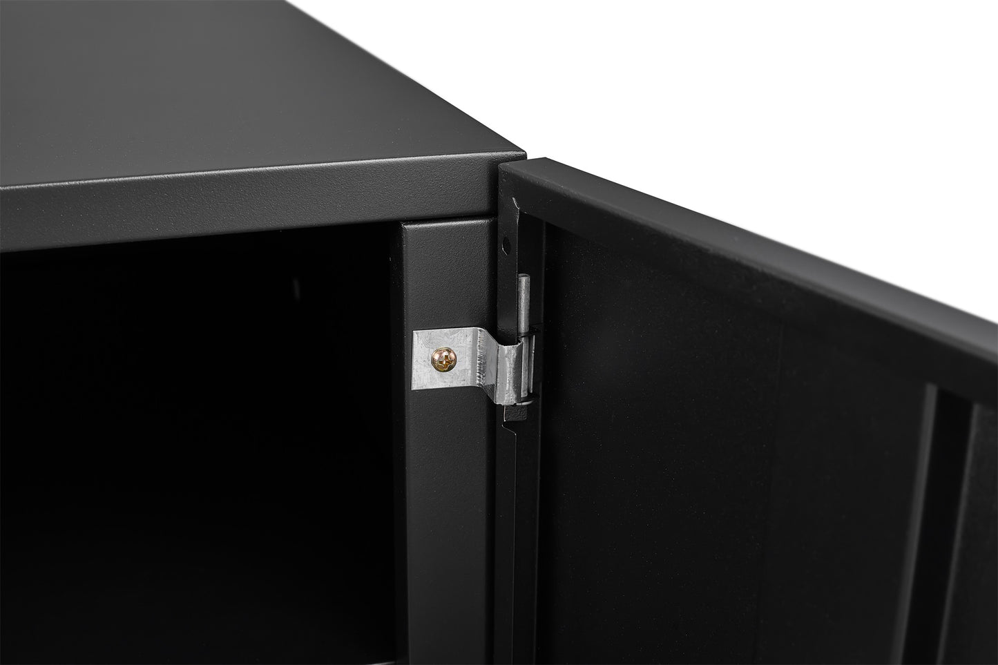 Metal Printer Stand with Storage Mobile Printer Tables for Small Spaces with Door Adjustable Shelf File Cabinet on Wheels for Home Office (Black)