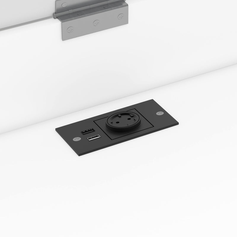 Faltbarer Schreibtisch – Multifunktional, klappbar, mit europäischen Steckdosen, Clamshell-Design zum Verstecken von Unordnung auf dem Schreibtisch