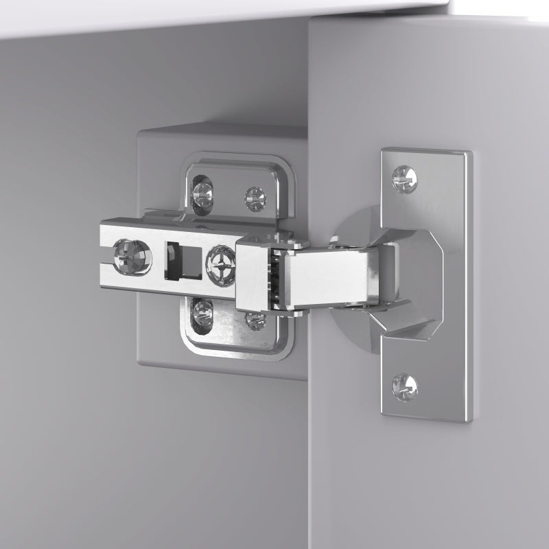 76x46x87cm Bodenstehender Badezimmerschrank mit Waschbeck, Waschtisch,Beine aus Massivholz, MDF-Material, feuchtigkeits- und wasserdicht, großer Stauraum, integriertes Keramikwaschbecken, Grau