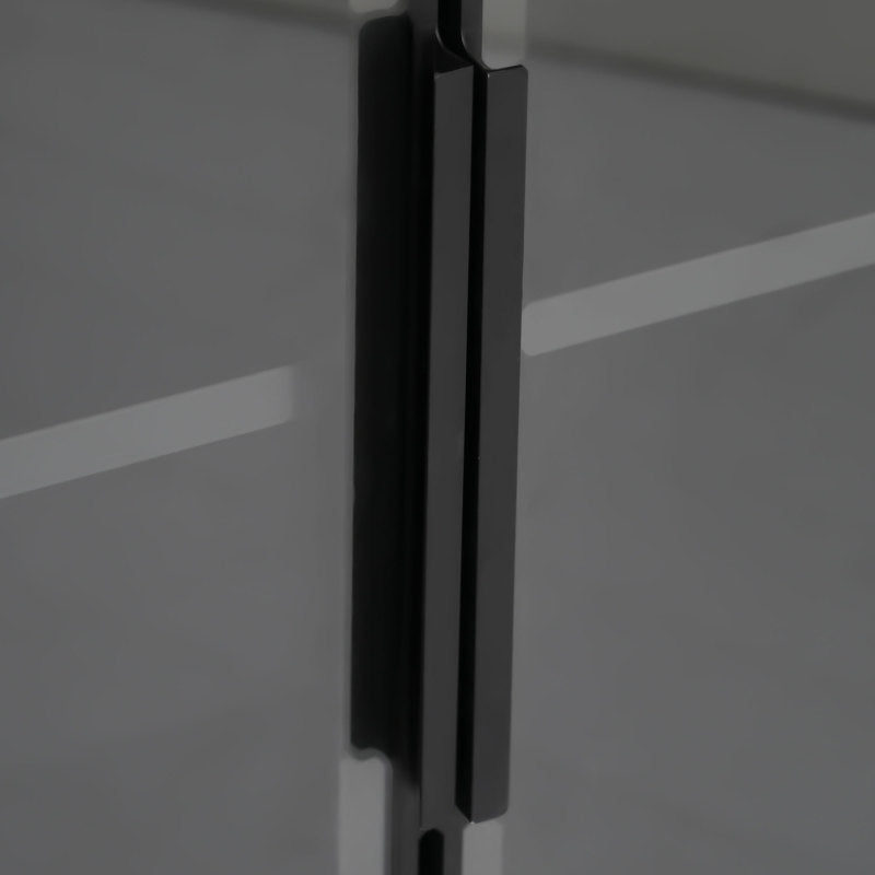 Staubdichte LED-Glasvitrine mit gehärteter Glastür, Vitrine, Bücherregal, Badezimmer 70×40×160 cm Schwarze