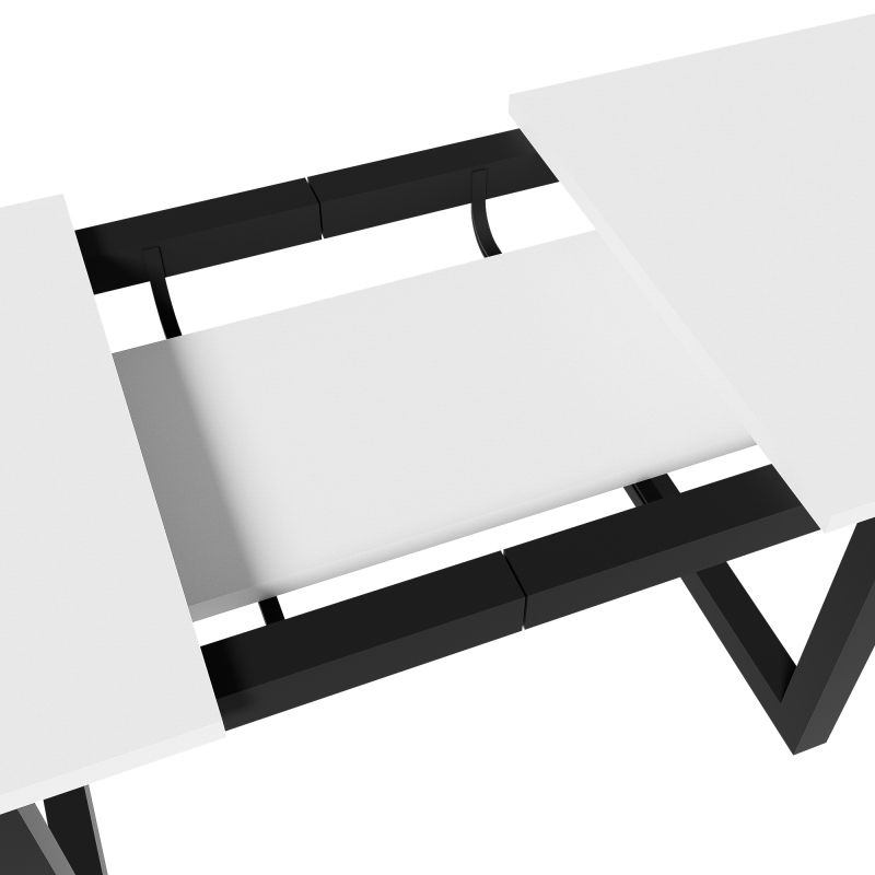 Industriestil multifunktionaler Esstisch, Weiß+Schwarz