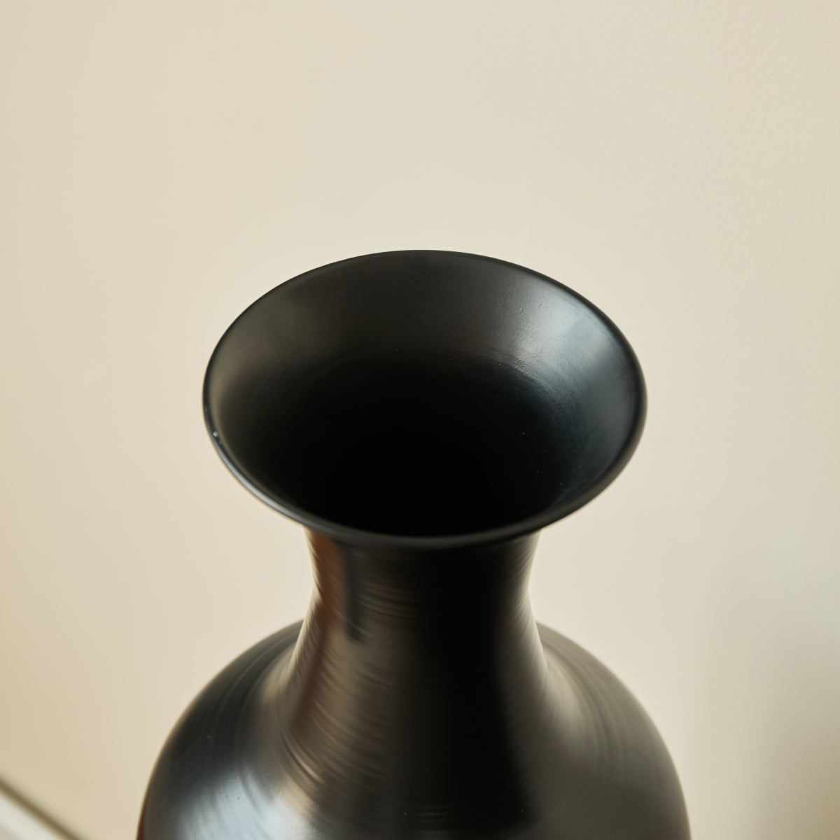 3er Set Bodenvase Metall, Schwarz-Weiß, Retro Stil, 83/65/50 cm hoch