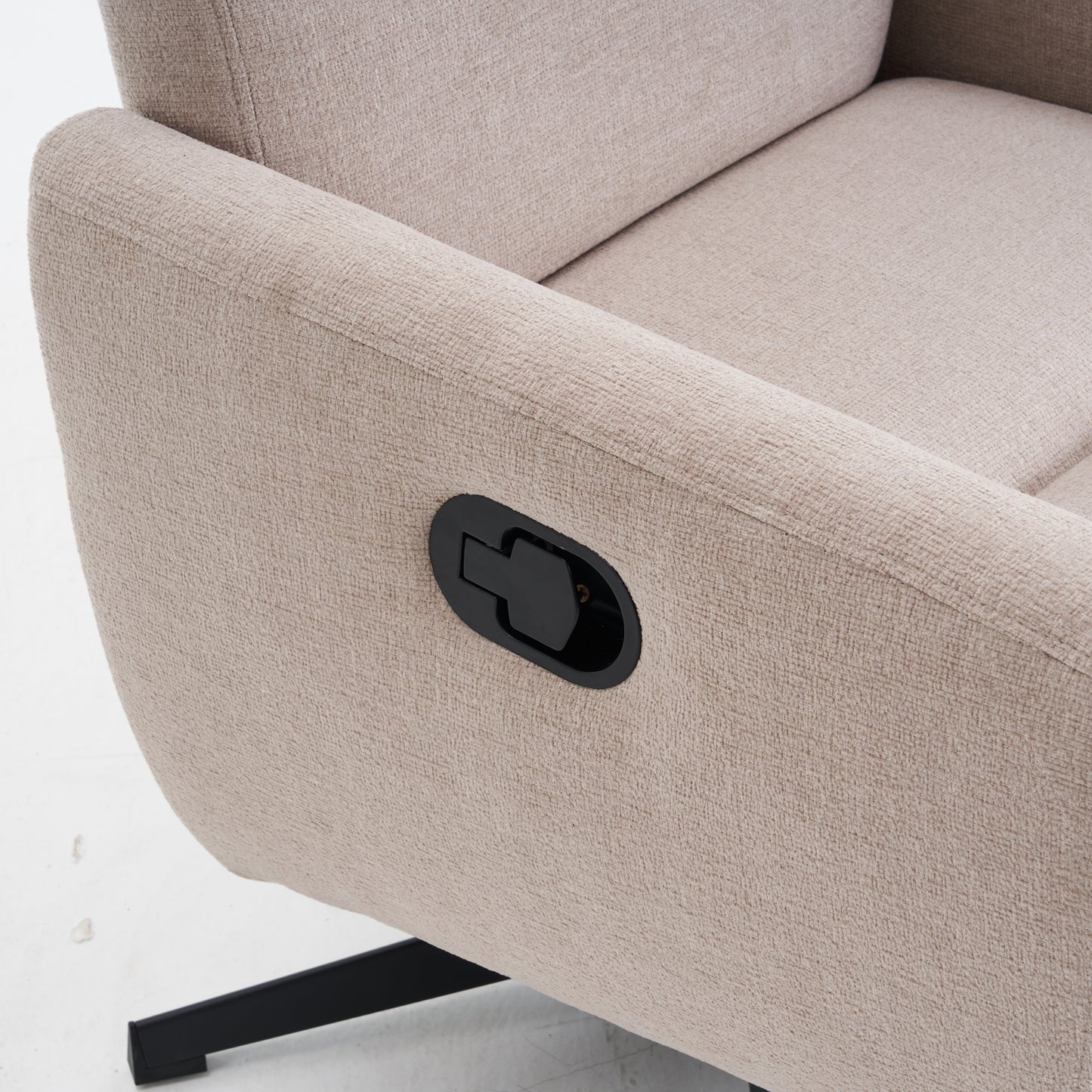 Bequemer Relaxsessel mit Liegefunktion – Chenille Fernsehsessel mit Fußstütze, drehbarer Stillsessel & Loungesessel für Wohnzimmer, modernes Sofa, Grau