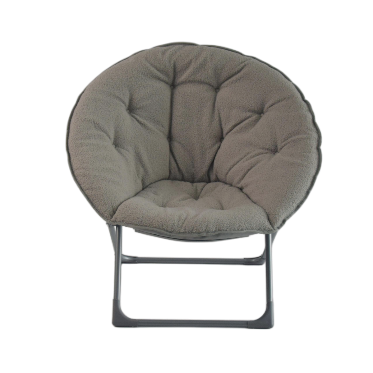 Klappbarer Moon Chair Schafwolle-Bezug, XXL, Traglast 110 kg, Platzsparend, Grau