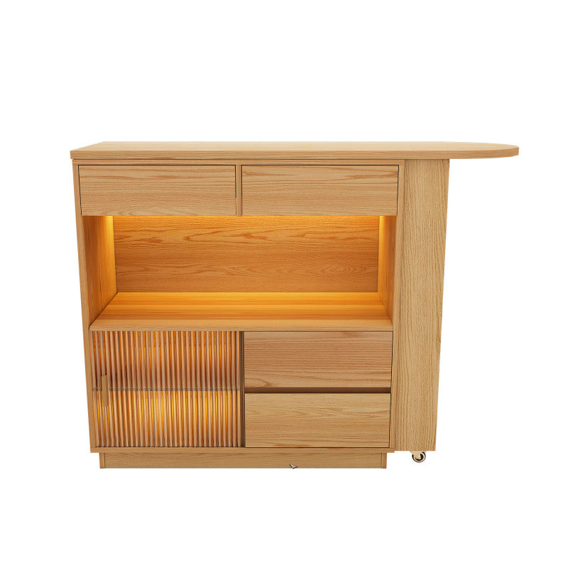 Schreibtisch, L-förmiger Schreibtisch mit Ablage, schwenkbare Tischplatte mit LED-Lichtband