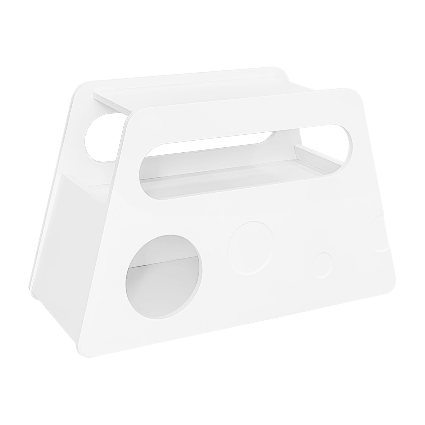 Moderner Beistelltisch mit Rollen, platzsparend, ideal für Wohnzimmer und Schlafzimmer, Weiß