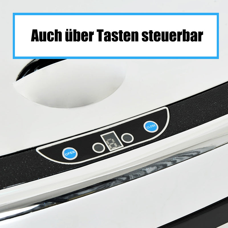 Mülleimer  Automatik Abfalleimer mit Sensor, Küche, Edelstahl, Silber, 68L